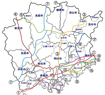 交通誘導警備業務配置基準　路線図